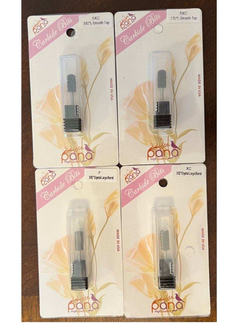 Pana carbide nail drill bits 3/32" - (2) PNB-L01, PNB-C75, PNB-C78 new, Lot of 4
